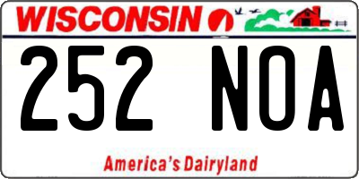 WI license plate 252NOA