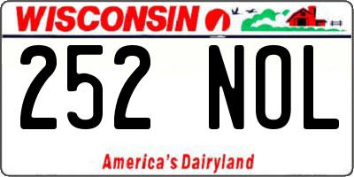 WI license plate 252NOL