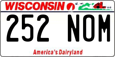 WI license plate 252NOM