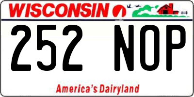 WI license plate 252NOP