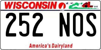 WI license plate 252NOS