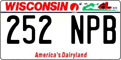 WI license plate 252NPB