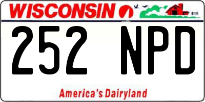 WI license plate 252NPD