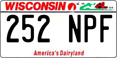 WI license plate 252NPF