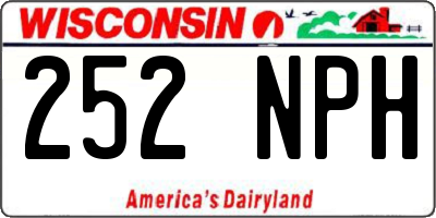 WI license plate 252NPH