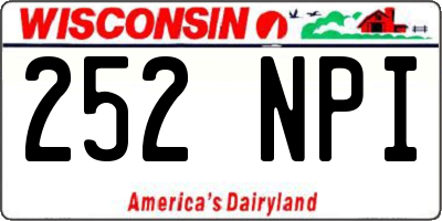 WI license plate 252NPI