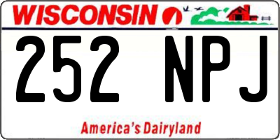 WI license plate 252NPJ