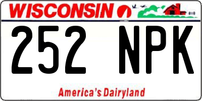 WI license plate 252NPK