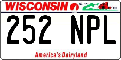 WI license plate 252NPL