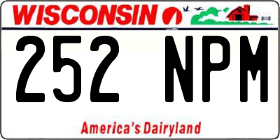 WI license plate 252NPM