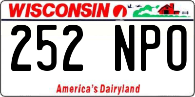 WI license plate 252NPO