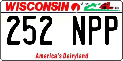 WI license plate 252NPP