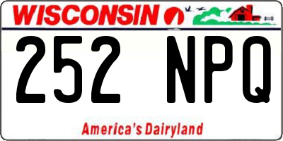 WI license plate 252NPQ