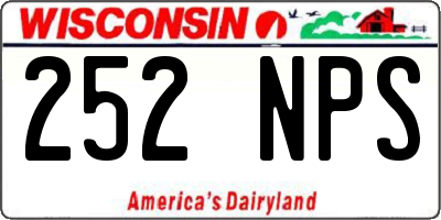 WI license plate 252NPS