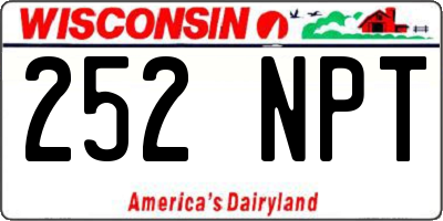 WI license plate 252NPT