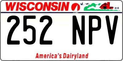WI license plate 252NPV