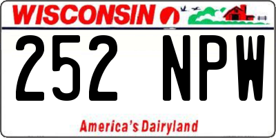WI license plate 252NPW