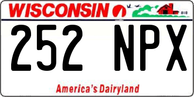 WI license plate 252NPX