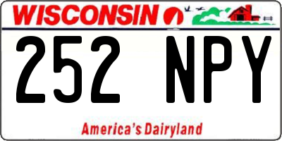 WI license plate 252NPY