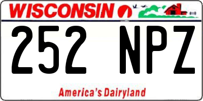 WI license plate 252NPZ