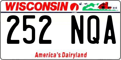 WI license plate 252NQA