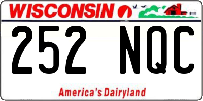 WI license plate 252NQC