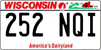 WI license plate 252NQI