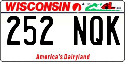 WI license plate 252NQK