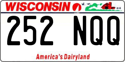 WI license plate 252NQQ