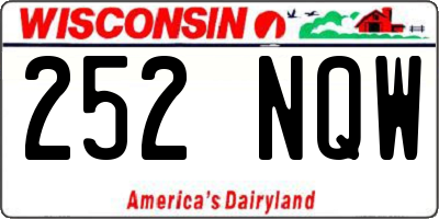 WI license plate 252NQW