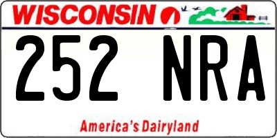 WI license plate 252NRA