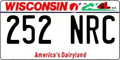 WI license plate 252NRC