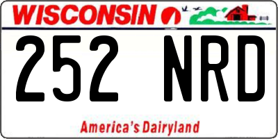 WI license plate 252NRD