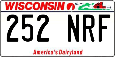 WI license plate 252NRF