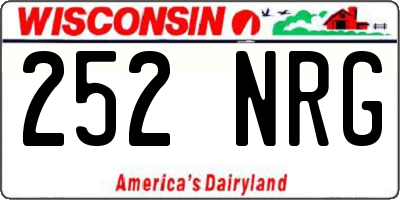 WI license plate 252NRG
