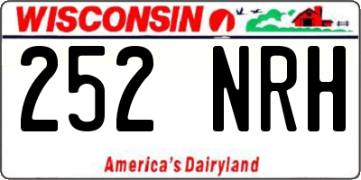 WI license plate 252NRH