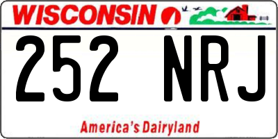 WI license plate 252NRJ