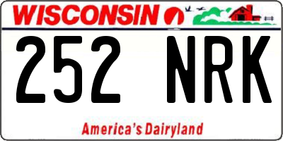 WI license plate 252NRK