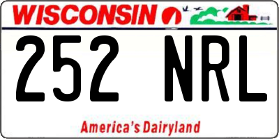 WI license plate 252NRL