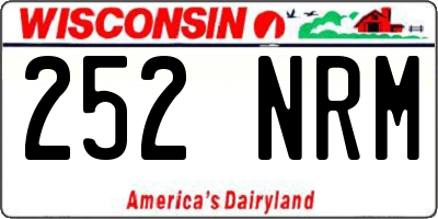 WI license plate 252NRM