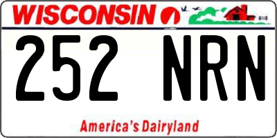 WI license plate 252NRN