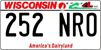 WI license plate 252NRO