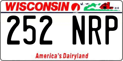 WI license plate 252NRP