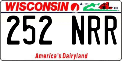 WI license plate 252NRR