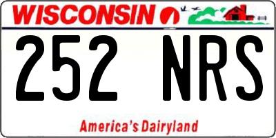 WI license plate 252NRS