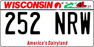WI license plate 252NRW