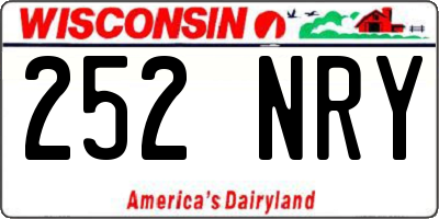 WI license plate 252NRY