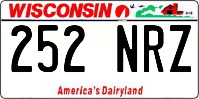 WI license plate 252NRZ