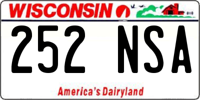 WI license plate 252NSA