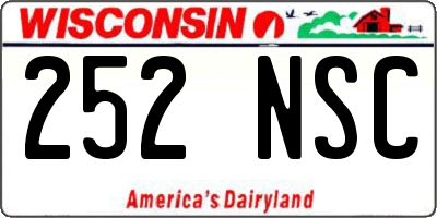 WI license plate 252NSC